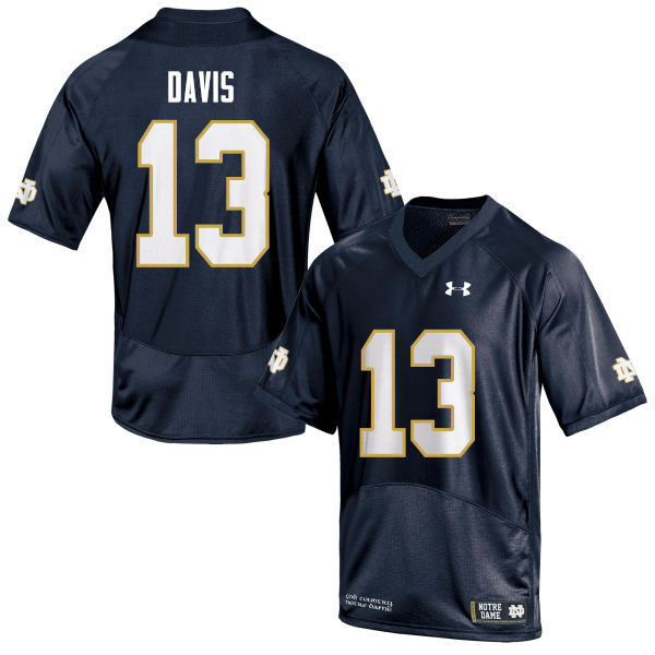 Men #13 Avery Davis Notre Dame Fighting Irish College Football Jerseys Sale-Navy